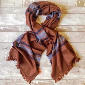 Last 2! [ Brunswick ] Plaid Raw Edge Scarf